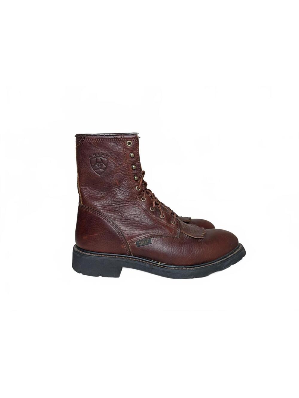 Ariat Men's Cascade 8-Inch Lace-Up Work Boots with Kiltie Fringe Size 12